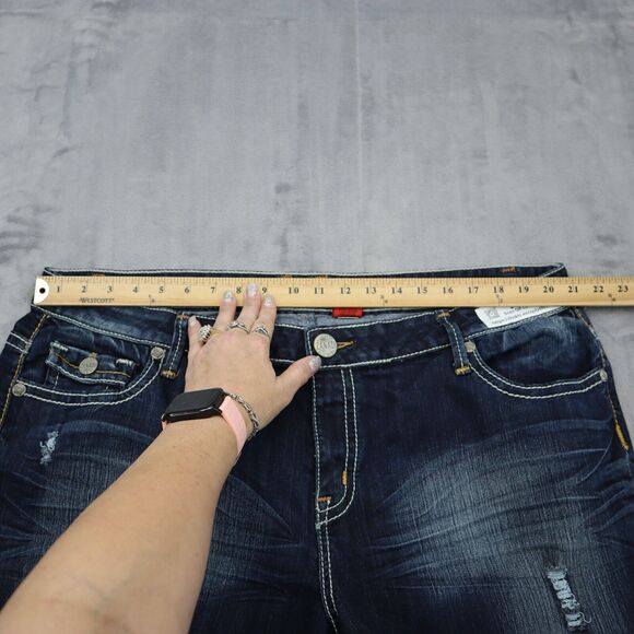 Zanadi Shorts Women 24 Blue Denim Casual Outdoors Preppy Distressed Bermuda - Picture 7 of 14